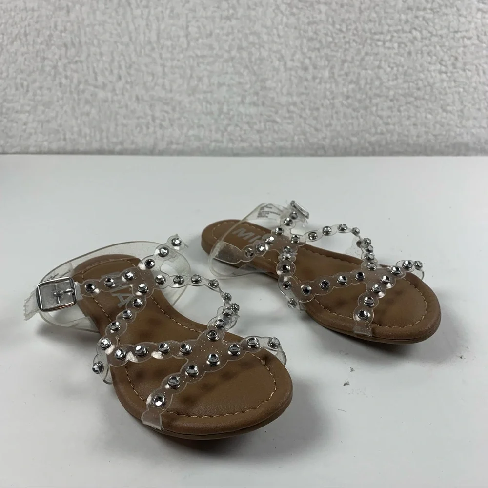 Mia Kids‎ Girls Sandals Strappy Shoes Spiked Studded Clear NWOB 11 M 7298